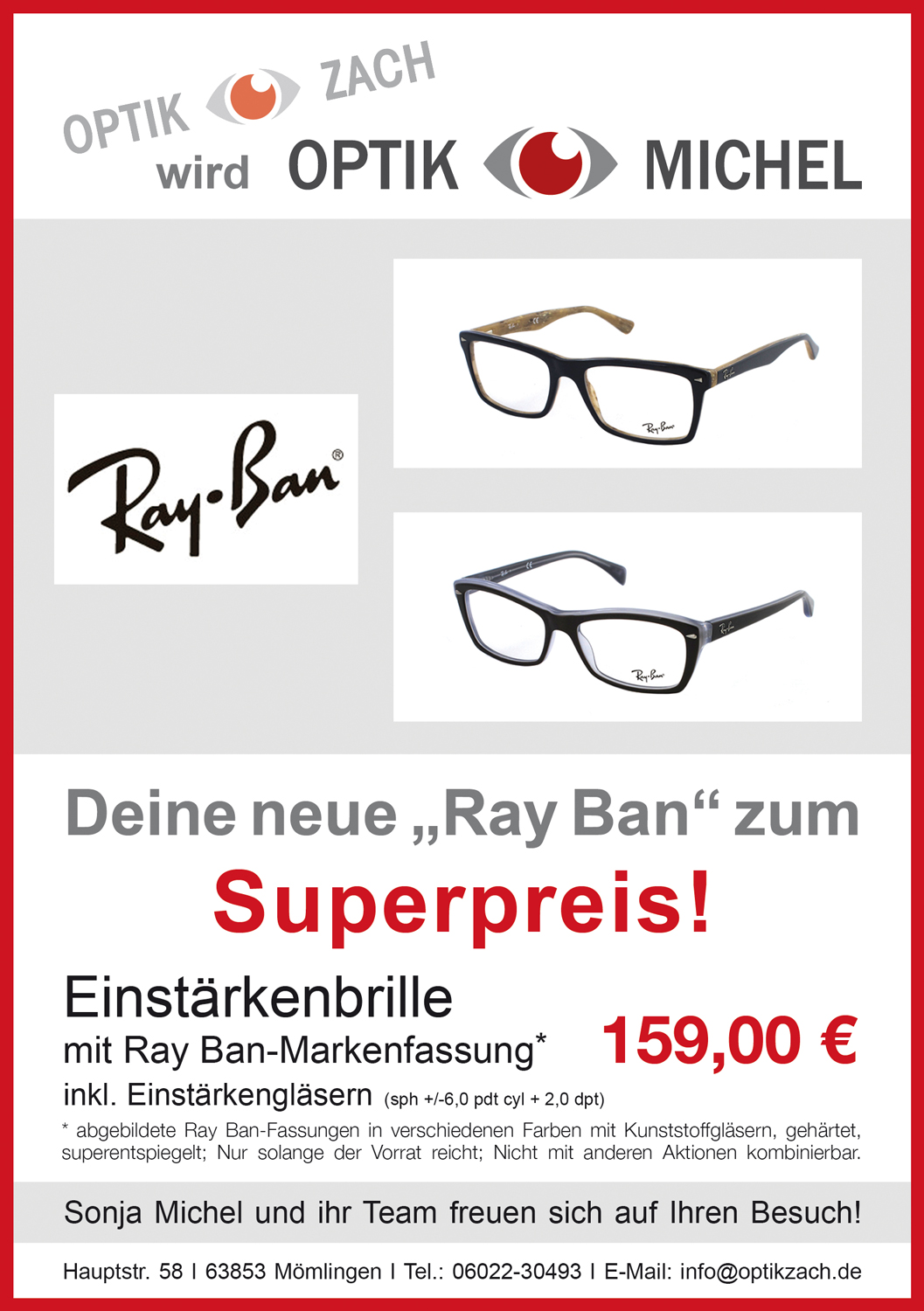 August-Aktion: Ray Ban
