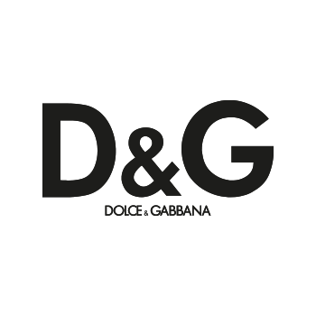 D&G Logo in schwarzer Schrift mit dem Zusatz Dolce & Gabbana darunter