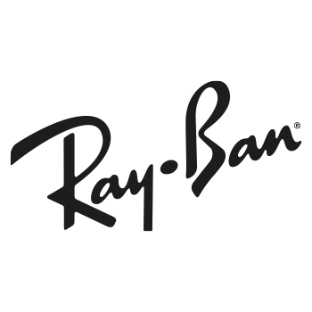Ray-Ban Logo in schwarzer, handschriftlicher Schrift auf transparentem Hintergrund