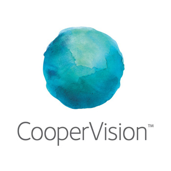 CooperVision Logo mit blau-grünem Aquarellkreis und grauer Schrift